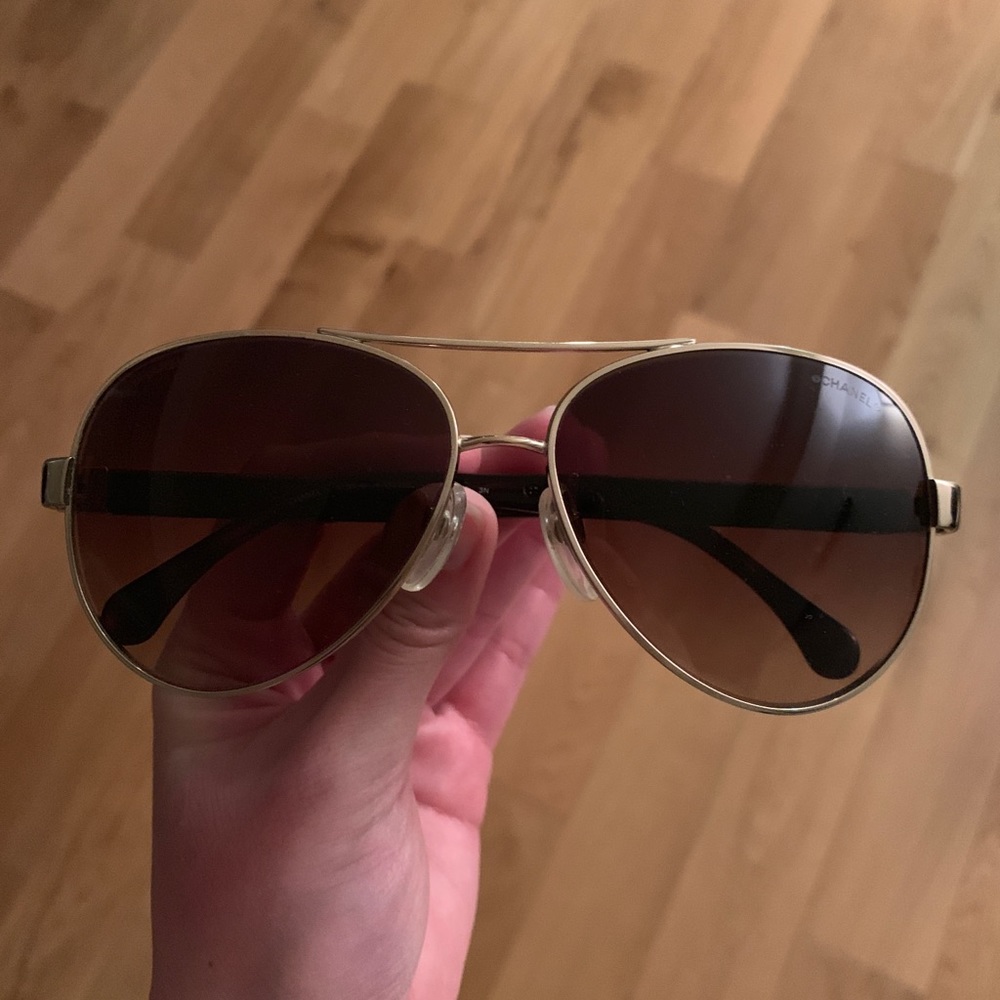 Authentic Chanel Aviator Sunglasses